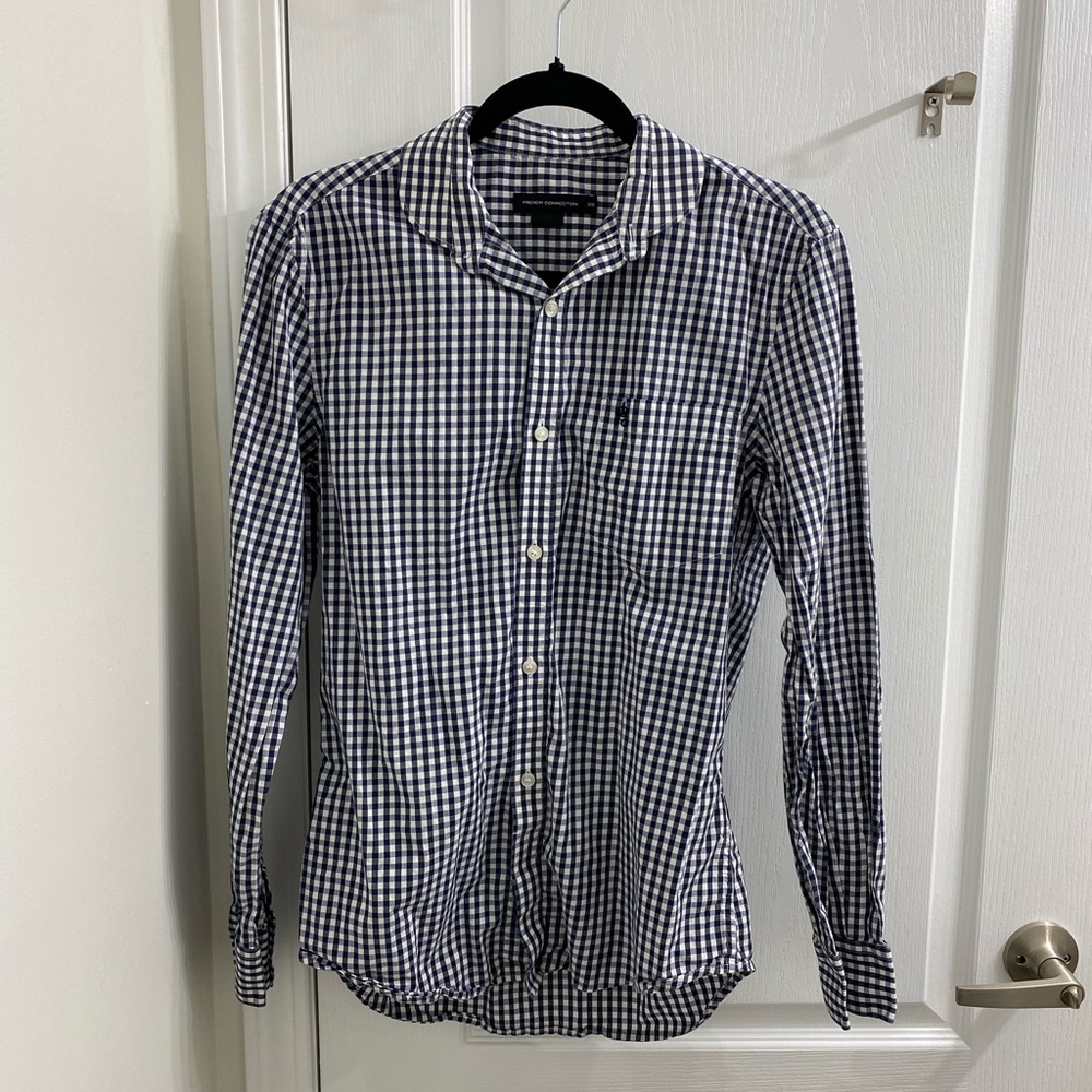 Men’s French Connection Checkered Button Down Shirt